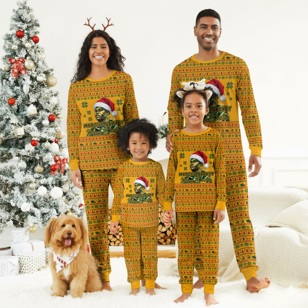 Marcus Garvey Christmas Pajama Set Inspirational History Quote Ugly Knitted Pattern Festive