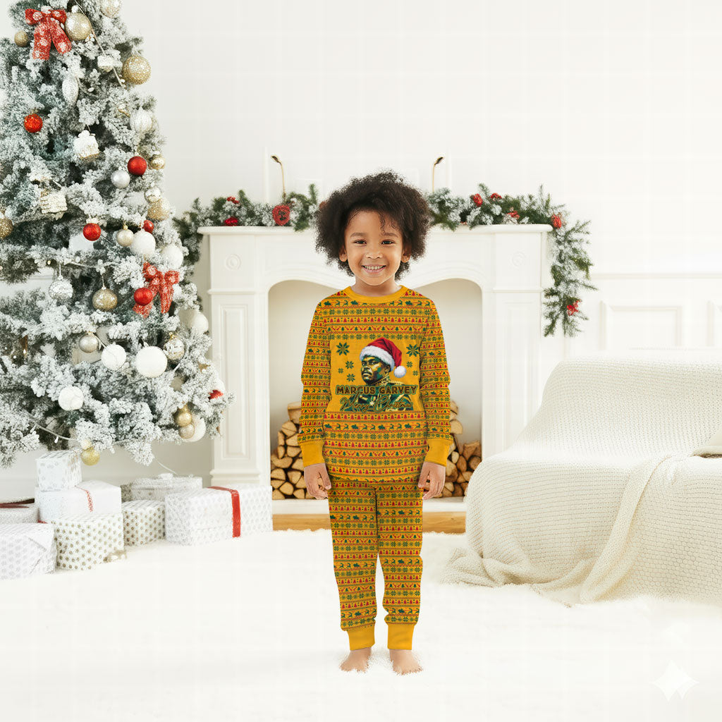 Marcus Garvey Christmas Pajama Set Inspirational History Quote Ugly Knitted Pattern Festive