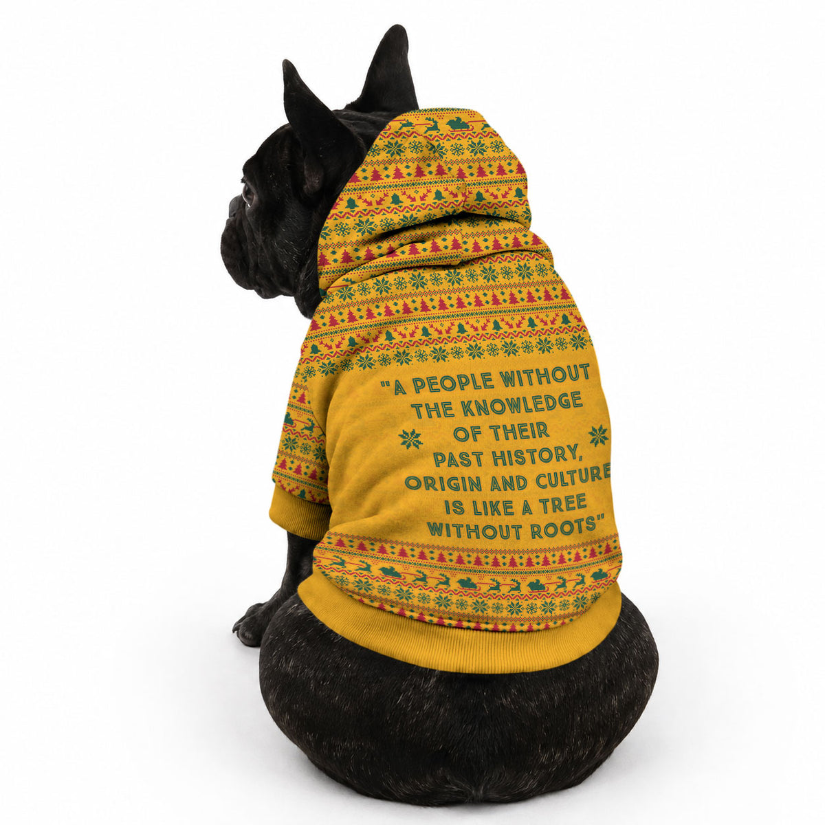 Marcus Garvey Christmas Pet Hoodie Inspirational History Quote Ugly Knitted Pattern Festive