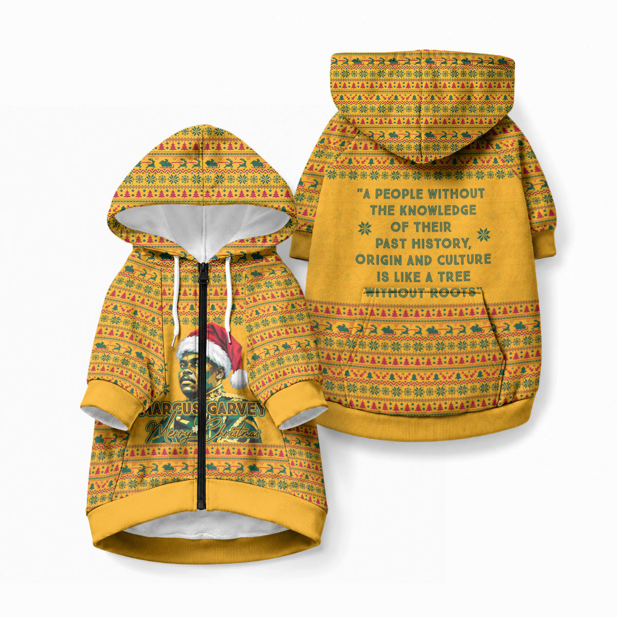 Marcus Garvey Christmas Pet Hoodie Inspirational History Quote Ugly Knitted Pattern Festive