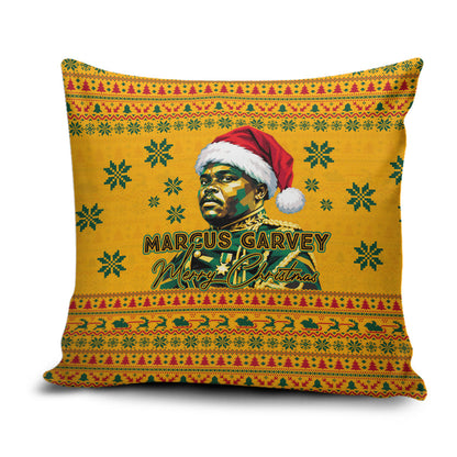 Marcus Garvey Christmas Pillow Cover Inspirational History Quote Ugly Knitted Pattern Festive