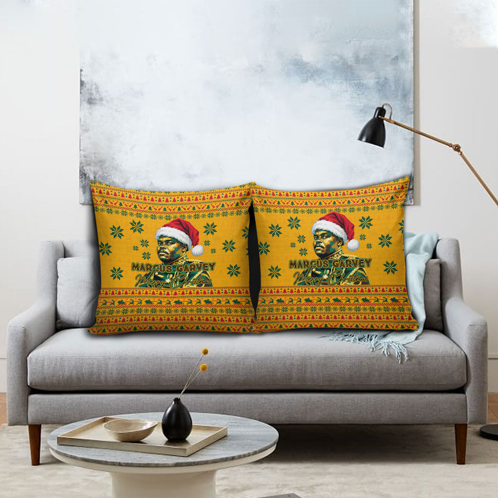 Marcus Garvey Christmas Pillow Cover Inspirational History Quote Ugly Knitted Pattern Festive
