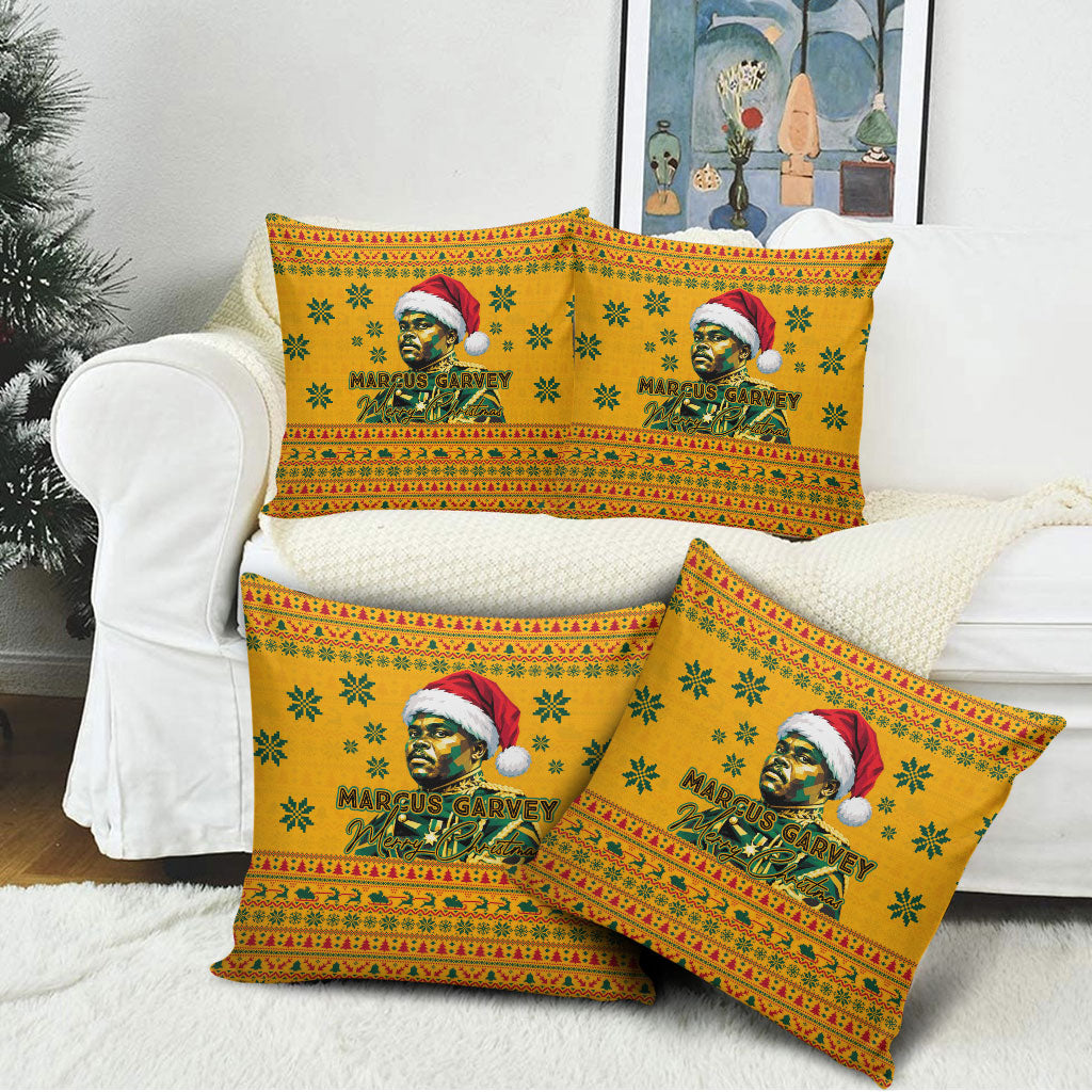 Marcus Garvey Christmas Pillow Cover Inspirational History Quote Ugly Knitted Pattern Festive