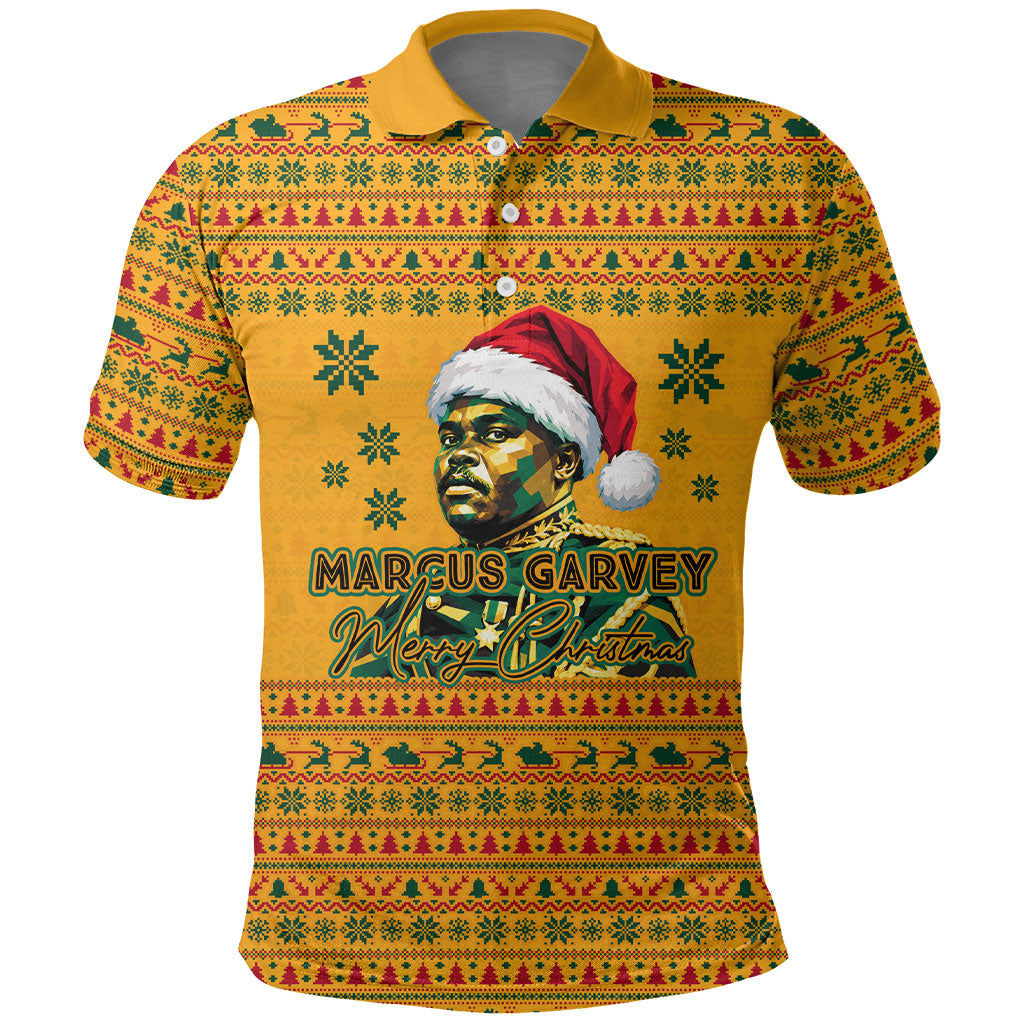 Marcus Garvey Christmas Polo Shirt Inspirational History Quote Ugly Knitted Pattern Festive