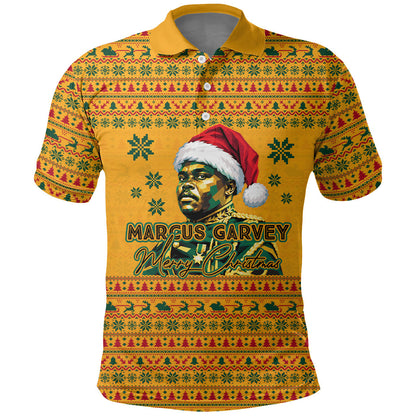 Marcus Garvey Christmas Polo Shirt Inspirational History Quote Ugly Knitted Pattern Festive