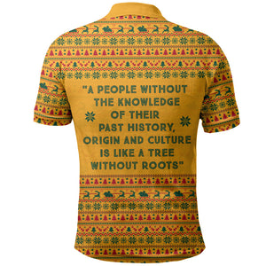 Marcus Garvey Christmas Polo Shirt Inspirational History Quote Ugly Knitted Pattern Festive