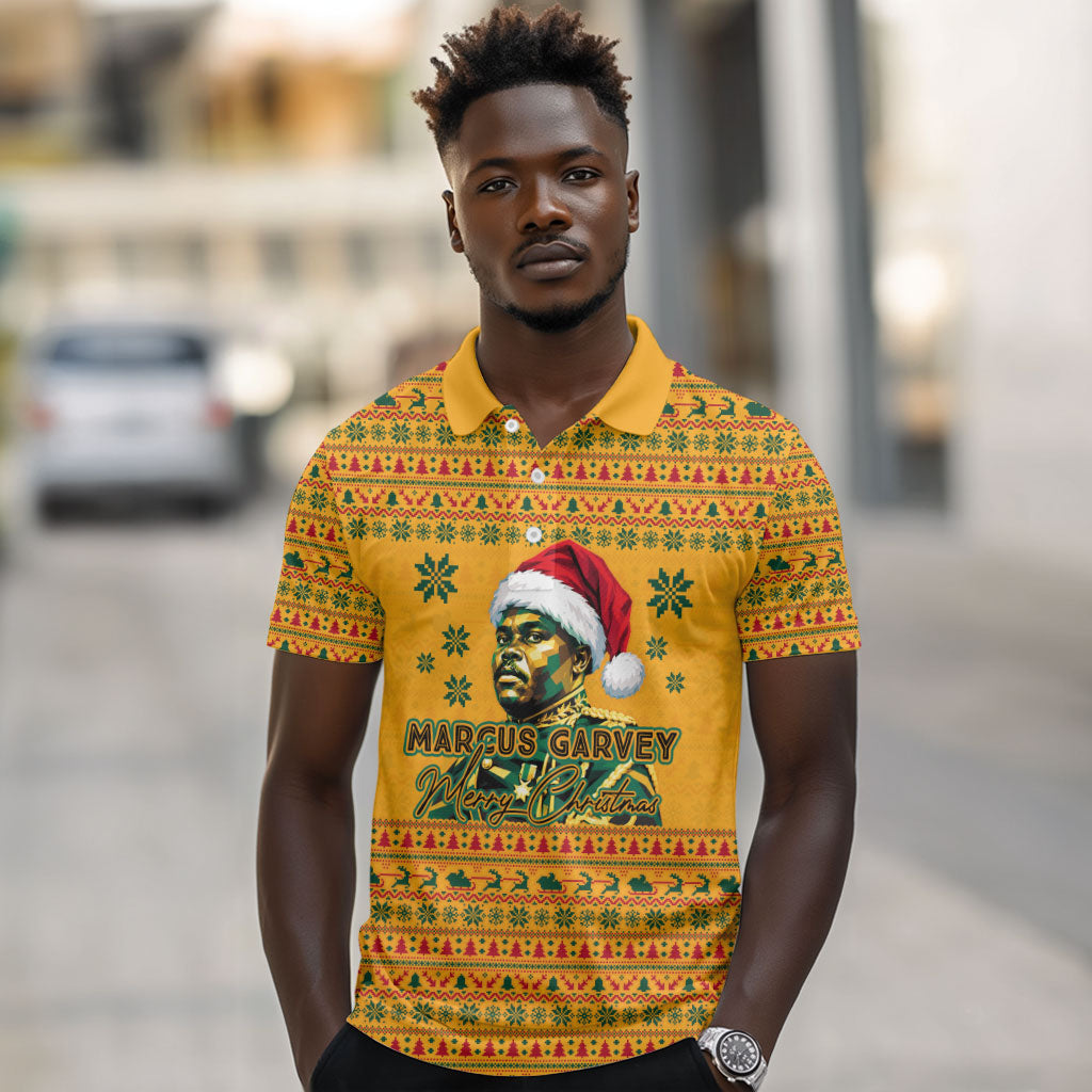 Marcus Garvey Christmas Polo Shirt Inspirational History Quote Ugly Knitted Pattern Festive