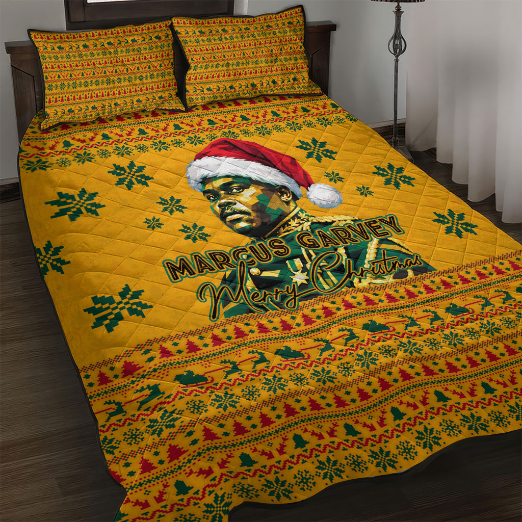 Marcus Garvey Christmas Quilt Bed Set Inspirational History Quote Ugly Knitted Pattern Festive