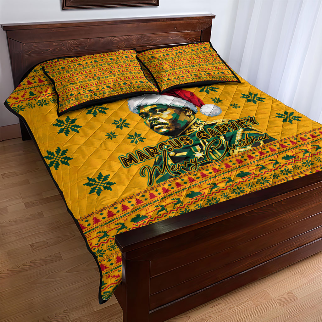 Marcus Garvey Christmas Quilt Bed Set Inspirational History Quote Ugly Knitted Pattern Festive