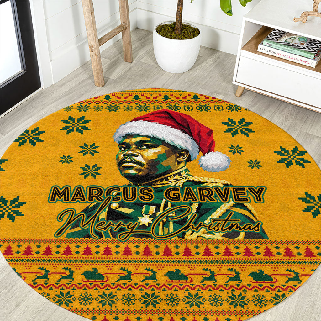 Marcus Garvey Christmas Round Carpet Inspirational History Quote Ugly Knitted Pattern Festive