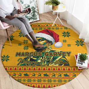Marcus Garvey Christmas Round Carpet Inspirational History Quote Ugly Knitted Pattern Festive