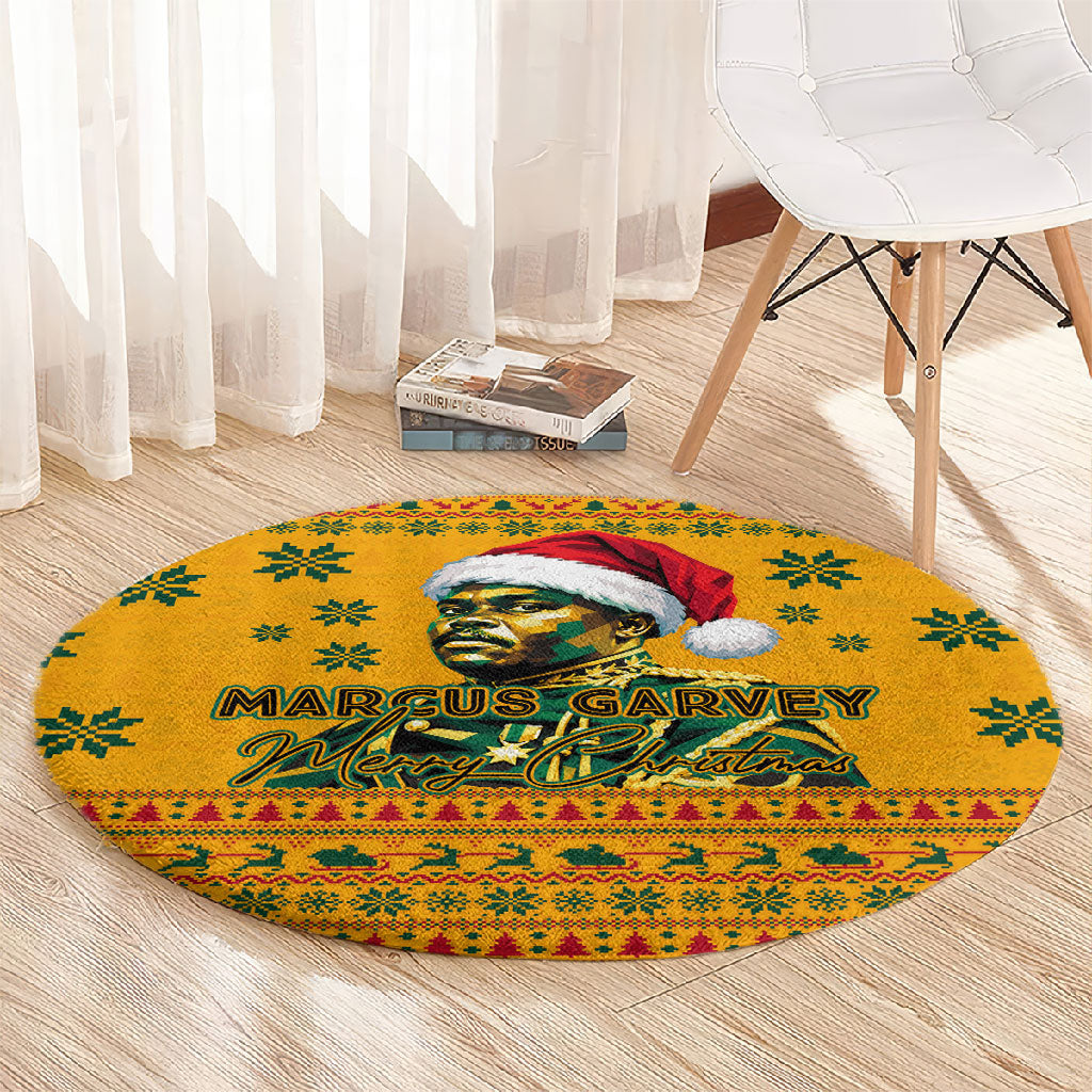 Marcus Garvey Christmas Round Carpet Inspirational History Quote Ugly Knitted Pattern Festive
