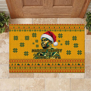 Marcus Garvey Christmas Rubber Doormat Inspirational History Quote Ugly Knitted Pattern Festive