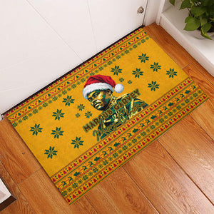 Marcus Garvey Christmas Rubber Doormat Inspirational History Quote Ugly Knitted Pattern Festive