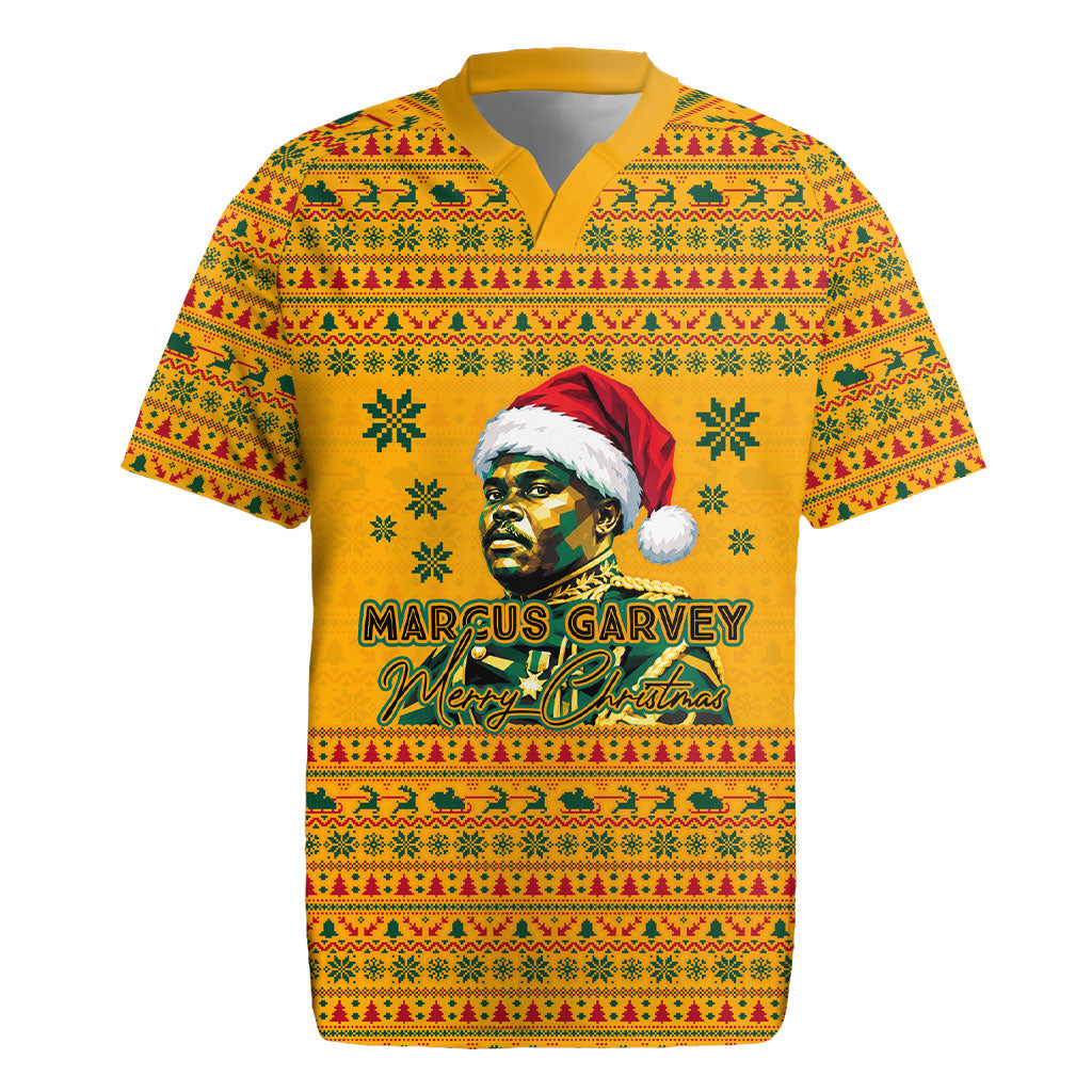 Marcus Garvey Christmas Rugby Jersey Inspirational History Quote Ugly Knitted Pattern Festive