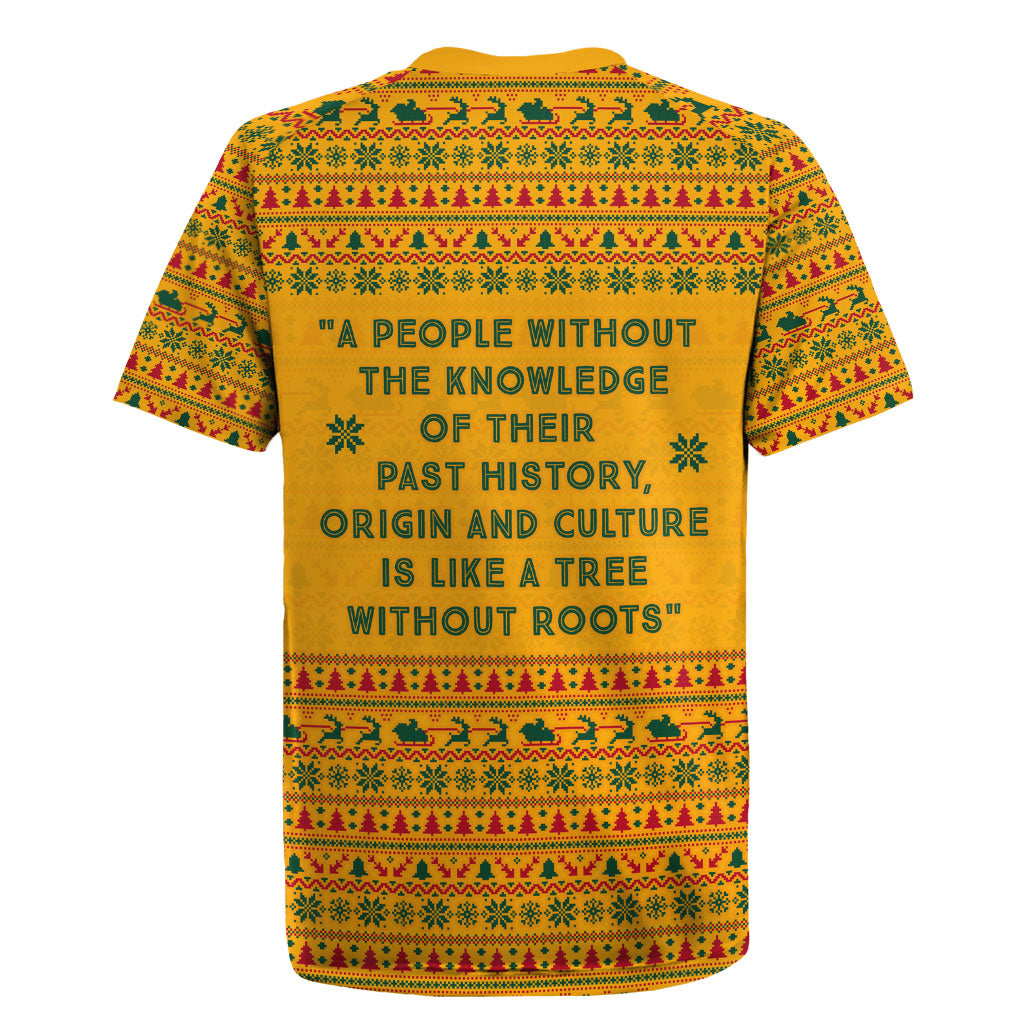 Marcus Garvey Christmas Rugby Jersey Inspirational History Quote Ugly Knitted Pattern Festive
