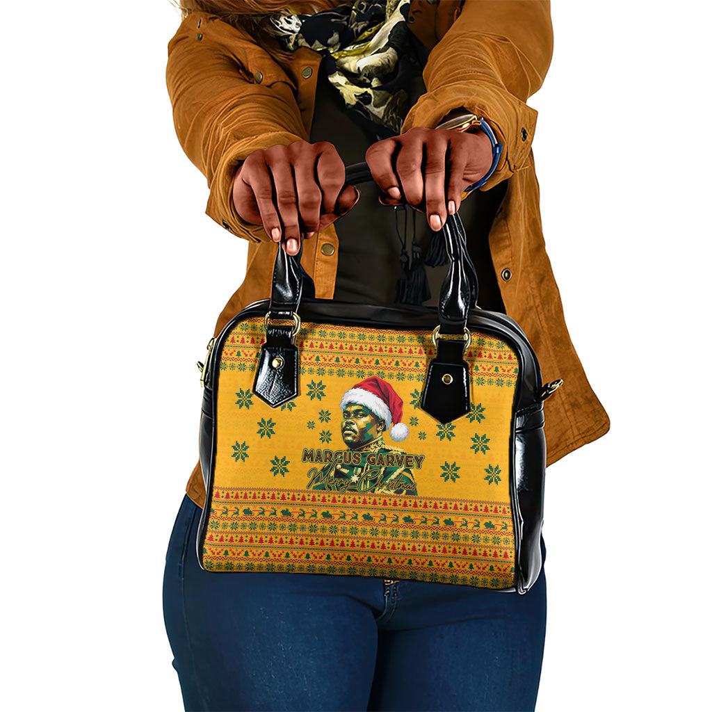Marcus Garvey Christmas Shoulder Handbag Inspirational History Quote Ugly Knitted Pattern Festive