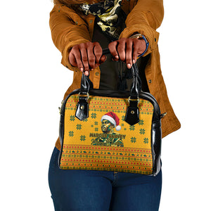 Marcus Garvey Christmas Shoulder Handbag Inspirational History Quote Ugly Knitted Pattern Festive
