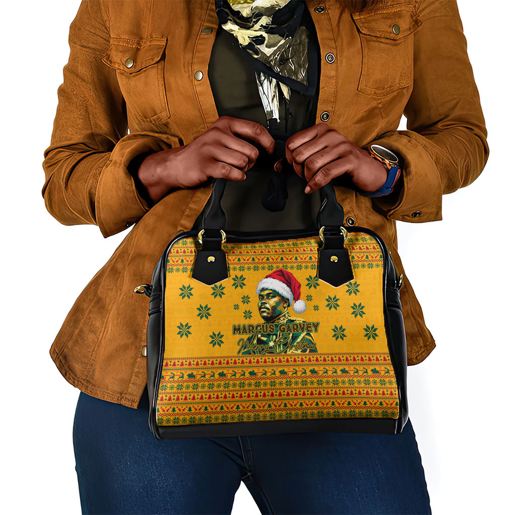 Marcus Garvey Christmas Shoulder Handbag Inspirational History Quote Ugly Knitted Pattern Festive