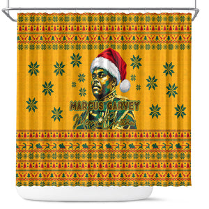 Marcus Garvey Christmas Shower Curtain Inspirational History Quote Ugly Knitted Pattern Festive