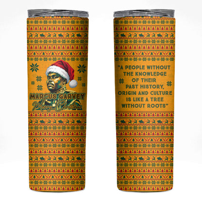 Marcus Garvey Christmas Skinny Tumbler Inspirational History Quote Ugly Knitted Pattern Festive