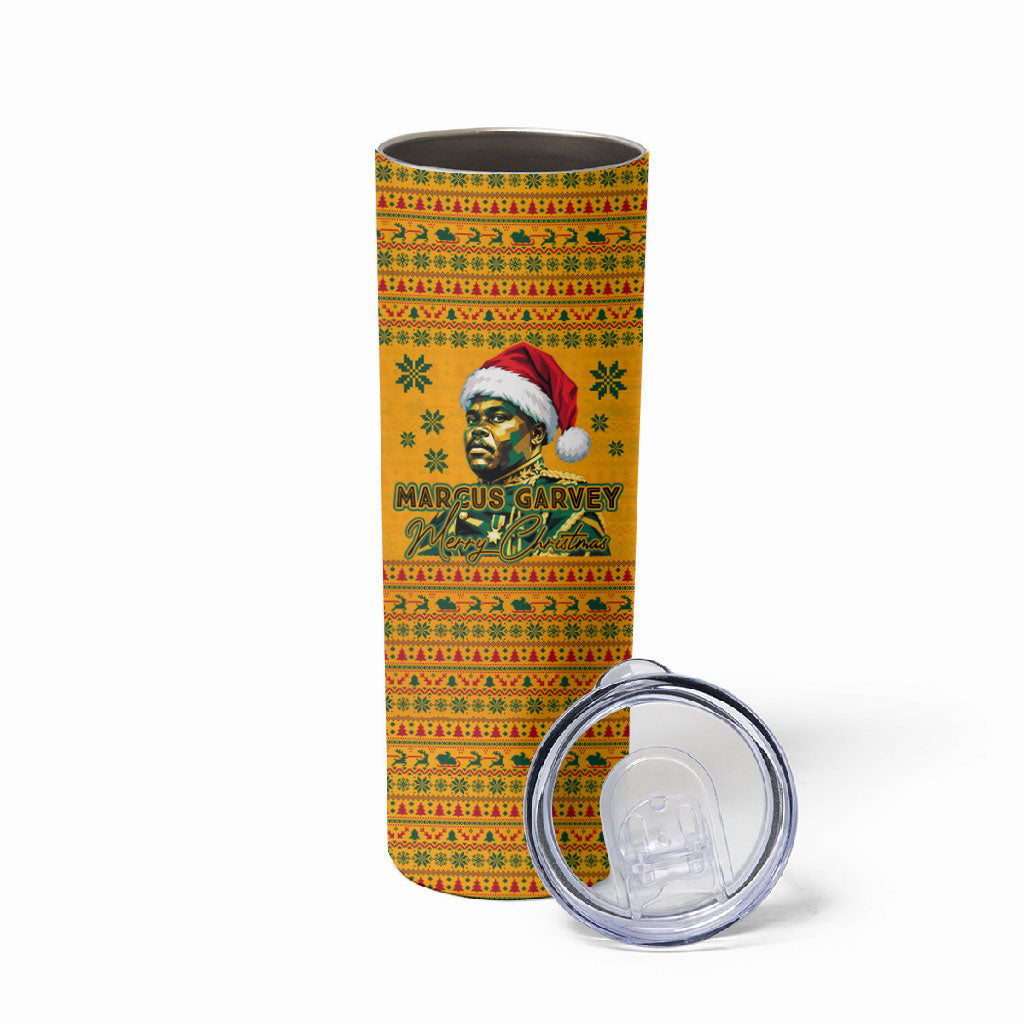Marcus Garvey Christmas Skinny Tumbler Inspirational History Quote Ugly Knitted Pattern Festive