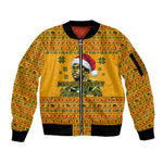 Marcus Garvey Christmas Sleeve Zip Bomber Jacket Inspirational History Quote Ugly Knitted Pattern Festive