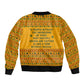 Marcus Garvey Christmas Sleeve Zip Bomber Jacket Inspirational History Quote Ugly Knitted Pattern Festive