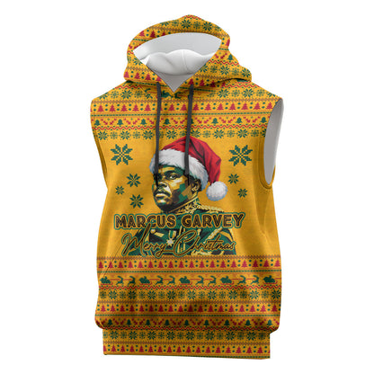 Marcus Garvey Christmas Sleeveless Hoodie Inspirational History Quote Ugly Knitted Pattern Festive