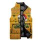 Marcus Garvey Christmas Sleeveless Puffer Jacket Inspirational History Quote Ugly Knitted Pattern Festive