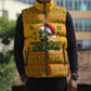 Marcus Garvey Christmas Sleeveless Puffer Jacket Inspirational History Quote Ugly Knitted Pattern Festive