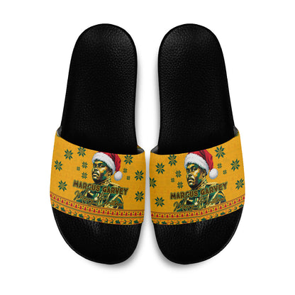 Marcus Garvey Christmas Slide Sandals Inspirational History Quote Ugly Knitted Pattern Festive