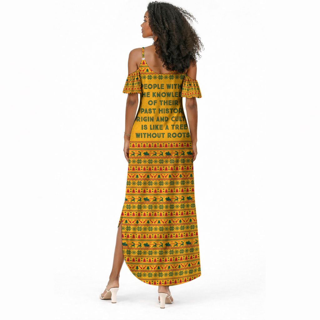Marcus Garvey Christmas Summer Maxi Dress Inspirational History Quote Ugly Knitted Pattern Festive