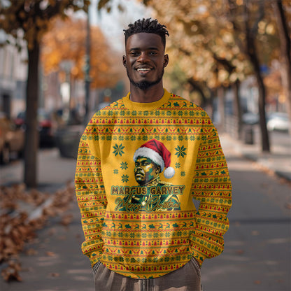 Marcus Garvey Christmas Sweatshirt Inspirational History Quote Ugly Knitted Pattern Festive