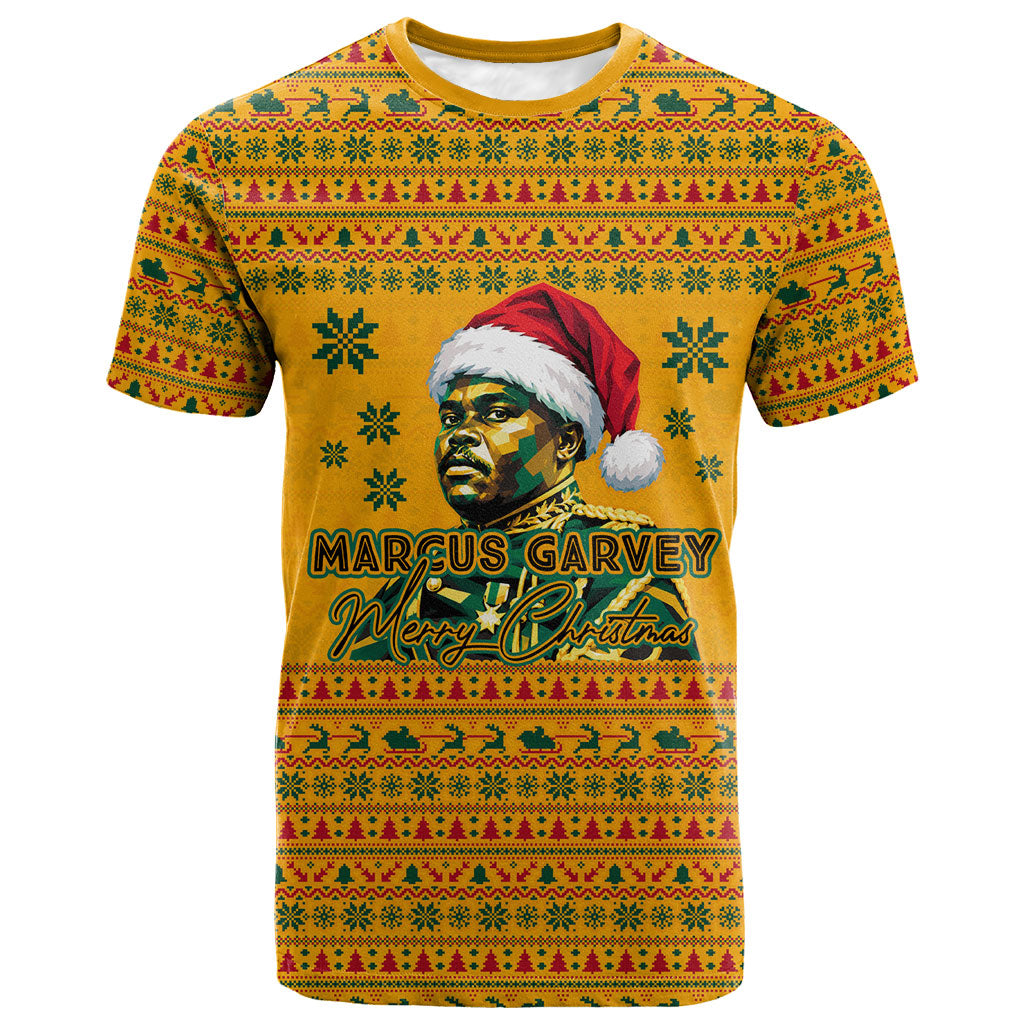 Marcus Garvey Christmas T shirt Inspirational History Quote Ugly Knitted Pattern Festive