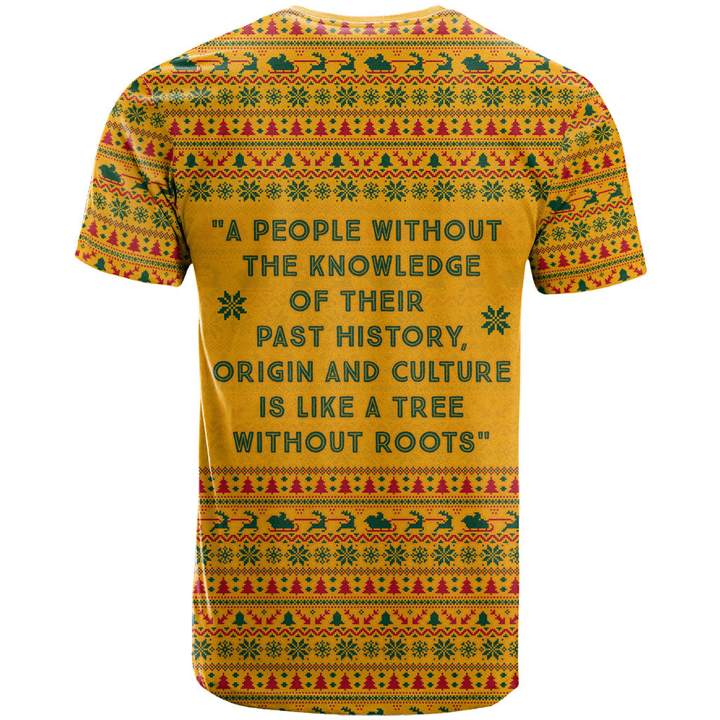 Marcus Garvey Christmas T shirt Inspirational History Quote Ugly Knitted Pattern Festive