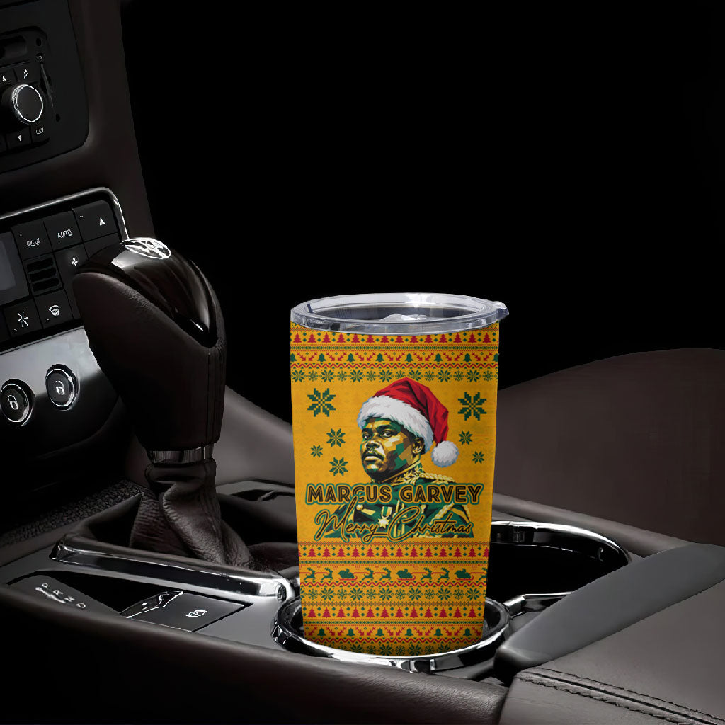 Marcus Garvey Christmas Tumbler Cup Inspirational History Quote Ugly Knitted Pattern Festive