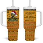 Marcus Garvey Christmas Tumbler With Handle Inspirational History Quote Ugly Knitted Pattern Festive