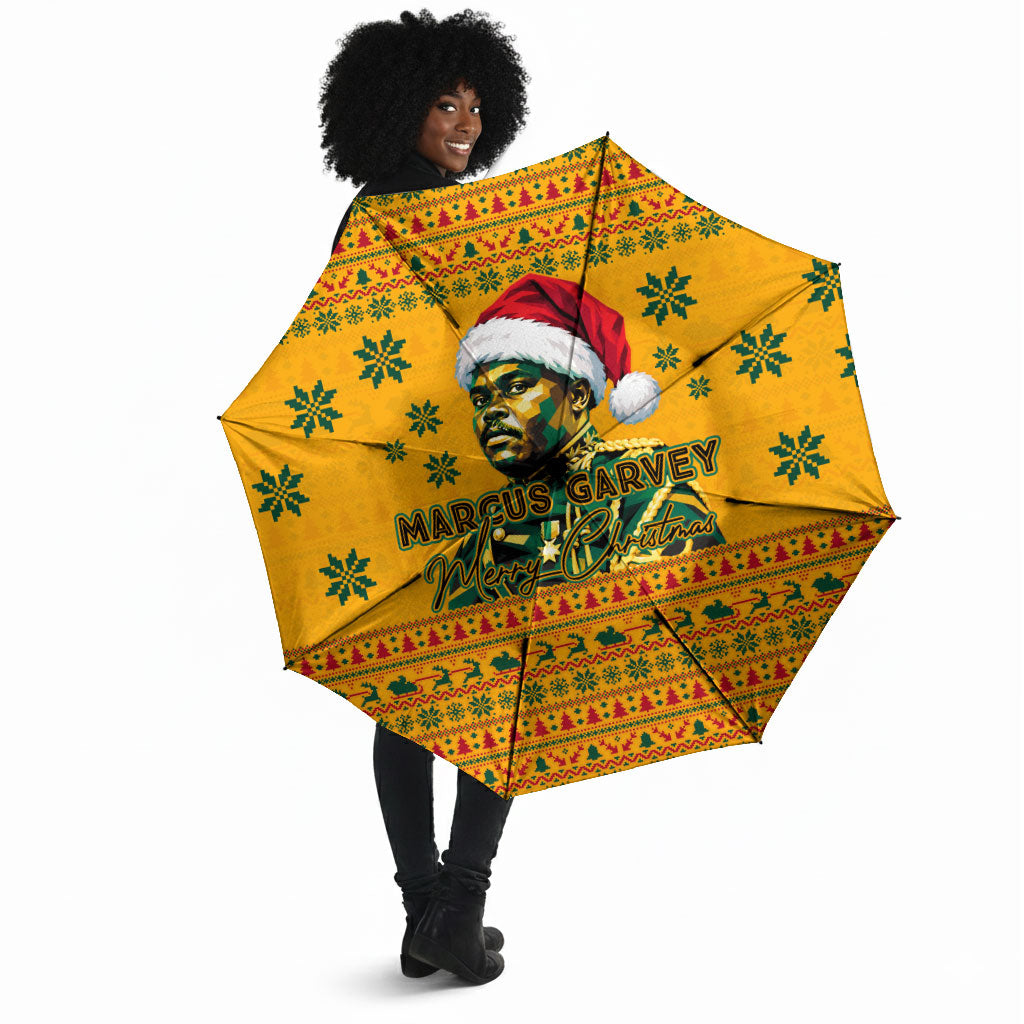 Marcus Garvey Christmas Umbrella Inspirational History Quote Ugly Knitted Pattern Festive