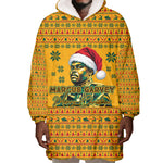 Marcus Garvey Christmas Wearable Blanket Hoodie Inspirational History Quote Ugly Knitted Pattern Festive