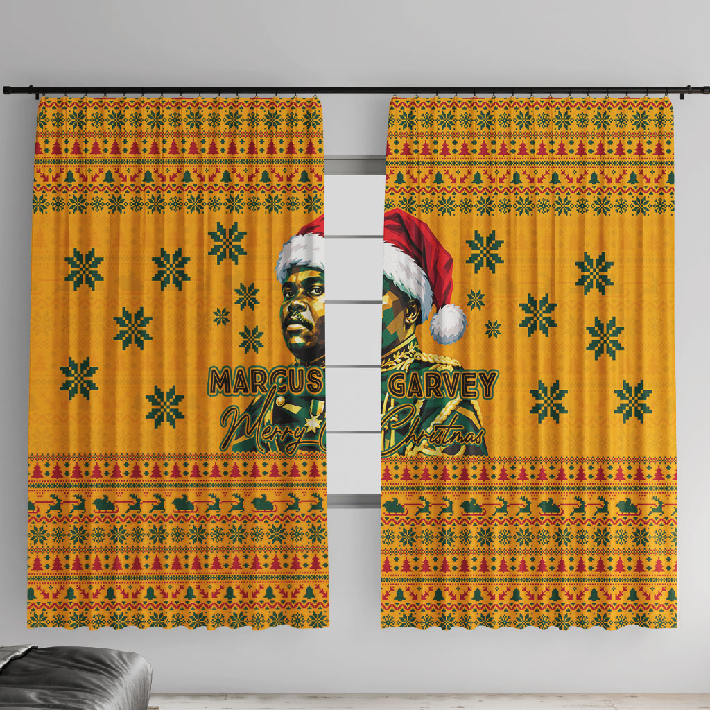 Marcus Garvey Christmas Window Curtain Inspirational History Quote Ugly Knitted Pattern Festive