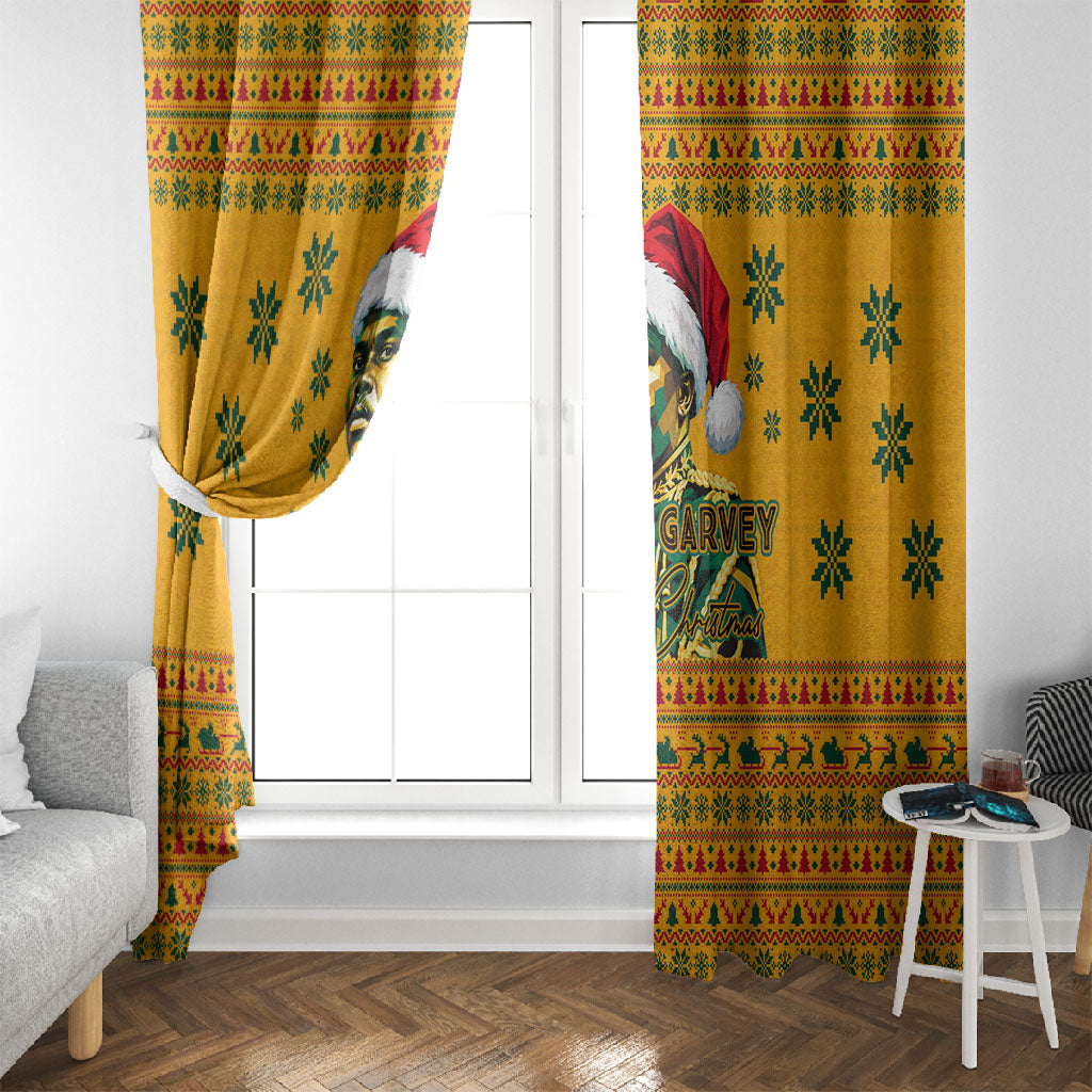Marcus Garvey Christmas Window Curtain Inspirational History Quote Ugly Knitted Pattern Festive