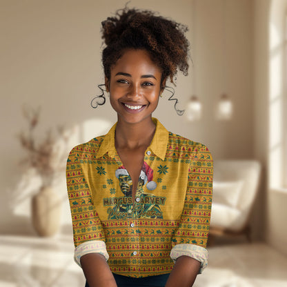 Marcus Garvey Christmas Women Casual Shirt Inspirational History Quote Ugly Knitted Pattern Festive