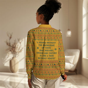 Marcus Garvey Christmas Women Casual Shirt Inspirational History Quote Ugly Knitted Pattern Festive