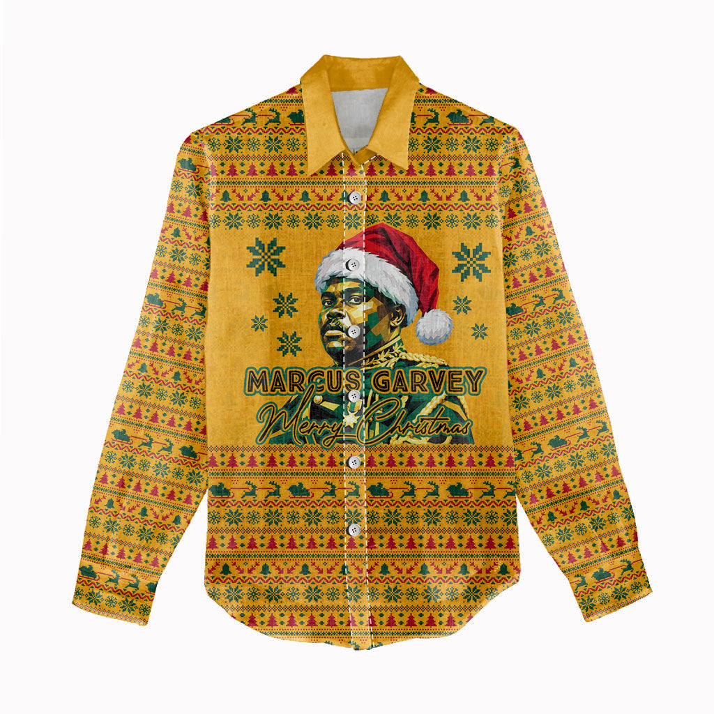 Marcus Garvey Christmas Women Casual Shirt Inspirational History Quote Ugly Knitted Pattern Festive