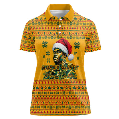 Marcus Garvey Christmas Women Polo Shirt Inspirational History Quote Ugly Knitted Pattern Festive