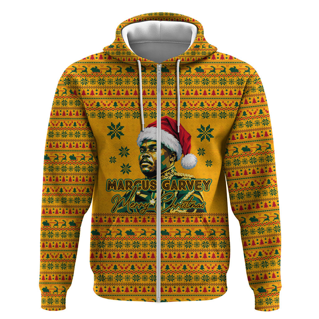 Marcus Garvey Christmas Zip Hoodie Inspirational History Quote Ugly Knitted Pattern Festive