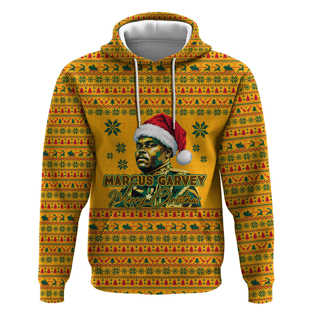 Marcus Garvey Christmas Zip Hoodie Inspirational History Quote Ugly Knitted Pattern Festive