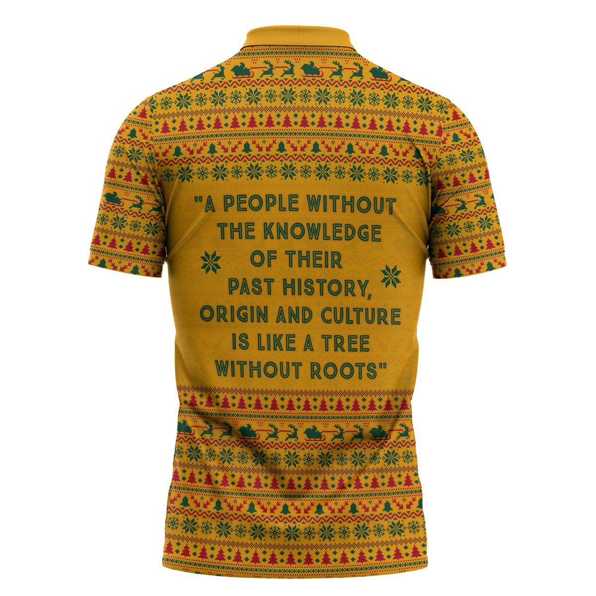 Marcus Garvey Christmas Zipper Polo Shirt Inspirational History Quote Ugly Knitted Pattern Festive