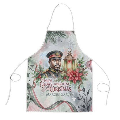 Marcus Garvey Christmas Apron Pride Glows Brightest Quote Watercolor Botanical Poinsettia